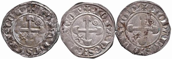 FRANCIA. TRE GROSSI DI JEAN DE GEN&Egrave;VE VESCOVO DI VALENCE E DI&Eacute; (1285-1297)  - Asta Medaglie napoleoniche, monete toscane di grande modulo. Aurea: monete e medaglie d'oro - Associazione Nazionale - Case d'Asta italiane