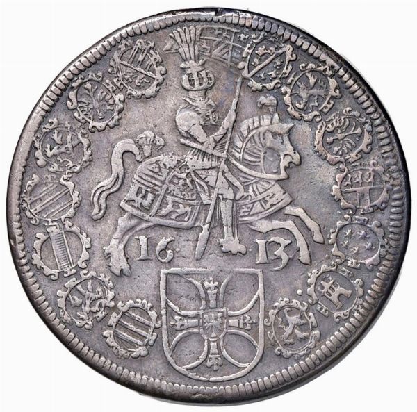 GERMANIA. ORDINE TEUTONICO. MASSIMILIANO I (1588-1618) DOPPIO TALLERO 1613 HALL  - Asta Medaglie napoleoniche, monete toscane di grande modulo. Aurea: monete e medaglie d'oro - Associazione Nazionale - Case d'Asta italiane