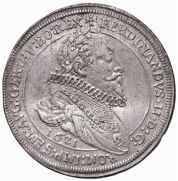 GERMANIA. ALSAZIA. FERDINANDO II (1619-1637) TALLERO 1621  - Asta Medaglie napoleoniche, monete toscane di grande modulo. Aurea: monete e medaglie d'oro - Associazione Nazionale - Case d'Asta italiane