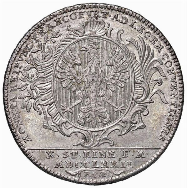 GERMANIA. FRANCOFORTE. GIUSEPPE II (1765-1790) TALLERO 1772  - Asta Medaglie napoleoniche, monete toscane di grande modulo. Aurea: monete e medaglie d'oro - Associazione Nazionale - Case d'Asta italiane