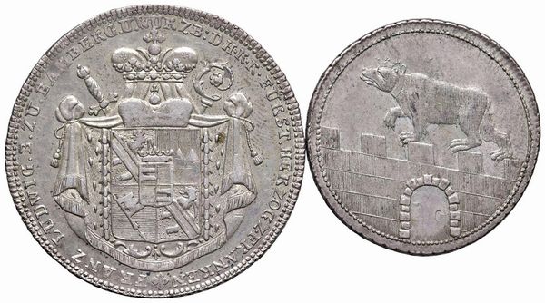 GERMANIA. DUE MONETE IN ARGENTO. TALLERO 1795 E 2/3 TALLERO 1799  - Asta Medaglie napoleoniche, monete toscane di grande modulo. Aurea: monete e medaglie d'oro - Associazione Nazionale - Case d'Asta italiane