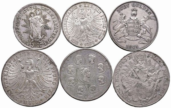 GERMANIA. BAVIERA. SEI TALLERI IN ARGENTO  - Asta Medaglie napoleoniche, monete toscane di grande modulo. Aurea: monete e medaglie d'oro - Associazione Nazionale - Case d'Asta italiane