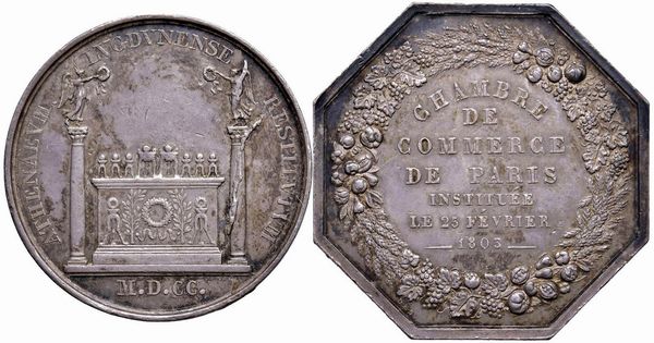 DUE MEDAGLIE NAPOLEONICHE IN ARGENTO  - Asta Medaglie napoleoniche, monete toscane di grande modulo. Aurea: monete e medaglie d'oro - Associazione Nazionale - Case d'Asta italiane