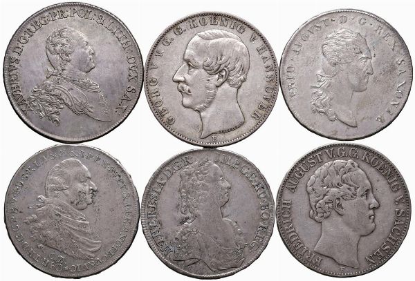 VARI PAESI (AUSTRIA, GERMANIA). SEI TALLERI IN ARGENTO  - Asta Medaglie napoleoniche, monete toscane di grande modulo. Aurea: monete e medaglie d'oro - Associazione Nazionale - Case d'Asta italiane