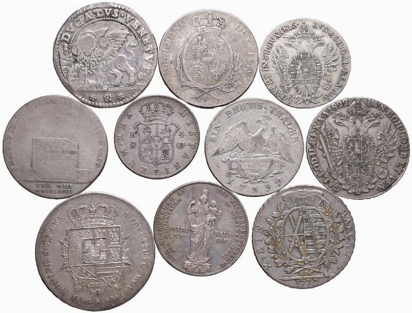VARI STATI. DIECI MONETE IN ARGENTO  - Asta Medaglie napoleoniche, monete toscane di grande modulo. Aurea: monete e medaglie d'oro - Associazione Nazionale - Case d'Asta italiane