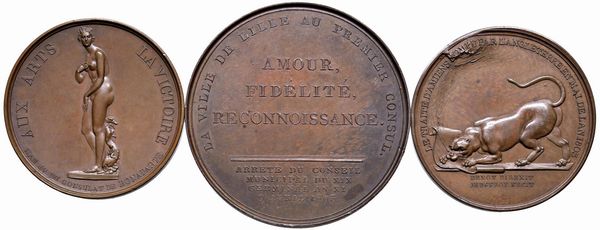 TRE MEDAGLIE NAPOLEONICHE IN BRONZO  - Asta Medaglie napoleoniche, monete toscane di grande modulo. Aurea: monete e medaglie d'oro - Associazione Nazionale - Case d'Asta italiane