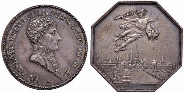 DUE MEDAGLIE NAPOLEONICHE IN ARGENTO  - Asta Medaglie napoleoniche, monete toscane di grande modulo. Aurea: monete e medaglie d'oro - Associazione Nazionale - Case d'Asta italiane