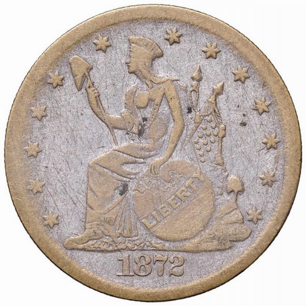 PROVA IN RAME O FALSO D&rsquo;EPOCA DEL TRADE DOLLAR 1872  - Asta Medaglie napoleoniche, monete toscane di grande modulo. Aurea: monete e medaglie d'oro - Associazione Nazionale - Case d'Asta italiane