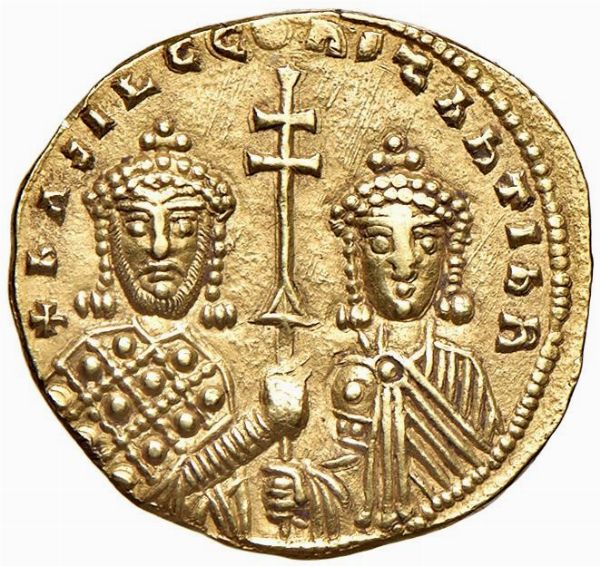 BISANZIO. COSTANTINO VII E ROMANO I (920-921) SOLIDO  - Asta Medaglie napoleoniche, monete toscane di grande modulo. Aurea: monete e medaglie d'oro - Associazione Nazionale - Case d'Asta italiane