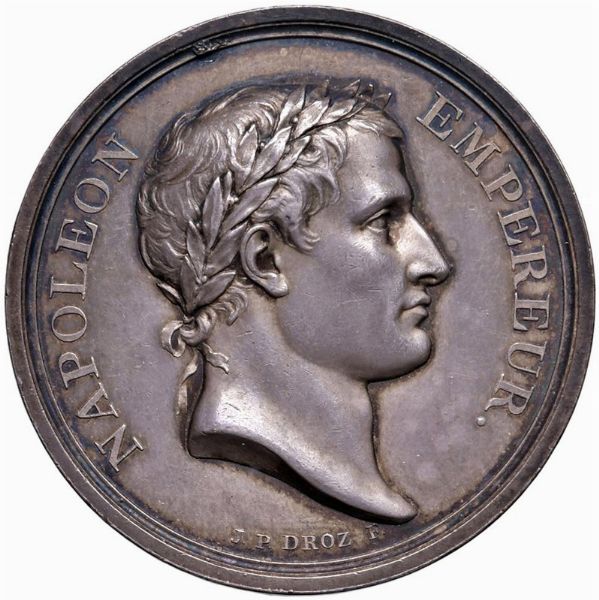 MEDAGLIA IN ARGENTO PER IL CAMP DE BOLOUGNE  1804 OP. DROZ  - Asta Medaglie napoleoniche, monete toscane di grande modulo. Aurea: monete e medaglie d'oro - Associazione Nazionale - Case d'Asta italiane
