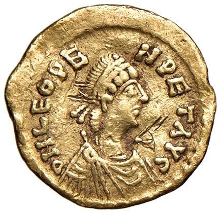 CONIAZIONE BARBARICA (VISIGOTA?) A NOME DI LEO I (457-474). ZECCA INCERTA. TREMISSE  - Asta Medaglie napoleoniche, monete toscane di grande modulo. Aurea: monete e medaglie d'oro - Associazione Nazionale - Case d'Asta italiane