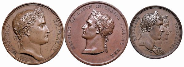TRE MEDAGLIE NAPOLEONICHE IN BRONZO  - Asta Medaglie napoleoniche, monete toscane di grande modulo. Aurea: monete e medaglie d'oro - Associazione Nazionale - Case d'Asta italiane
