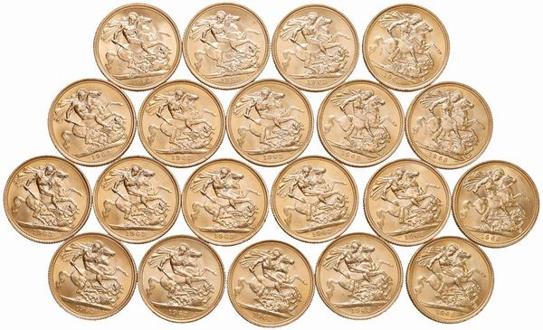 GRAN BRETAGNA. VENTI STERLINE  - Asta Medaglie napoleoniche, monete toscane di grande modulo. Aurea: monete e medaglie d'oro - Associazione Nazionale - Case d'Asta italiane