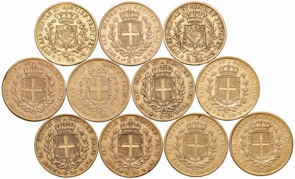 SAVOIA. UNDICI MARENGHI IN ORO  - Asta Medaglie napoleoniche, monete toscane di grande modulo. Aurea: monete e medaglie d'oro - Associazione Nazionale - Case d'Asta italiane