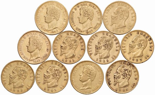 SAVOIA. UNDICI MARENGHI IN ORO  - Asta Medaglie napoleoniche, monete toscane di grande modulo. Aurea: monete e medaglie d'oro - Associazione Nazionale - Case d'Asta italiane