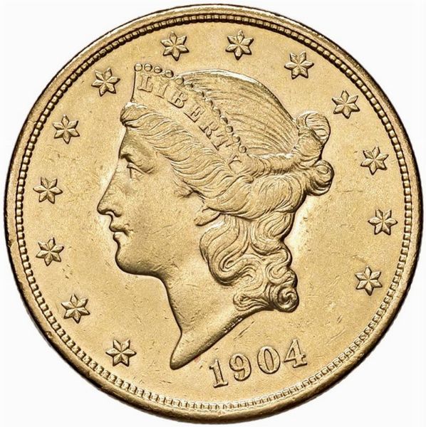 STATI UNITI. 20 DOLLARI 1904 LIBERTY  - Asta Medaglie napoleoniche, monete toscane di grande modulo. Aurea: monete e medaglie d'oro - Associazione Nazionale - Case d'Asta italiane