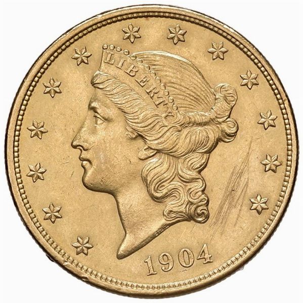 STATI UNITI. 20 DOLLARI 1904 LIBERTY  - Asta Medaglie napoleoniche, monete toscane di grande modulo. Aurea: monete e medaglie d'oro - Associazione Nazionale - Case d'Asta italiane