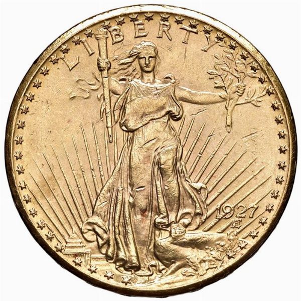 STATI UNITI. 20 DOLLARI 1927 SAINT GAUDENS  - Asta Medaglie napoleoniche, monete toscane di grande modulo. Aurea: monete e medaglie d'oro - Associazione Nazionale - Case d'Asta italiane