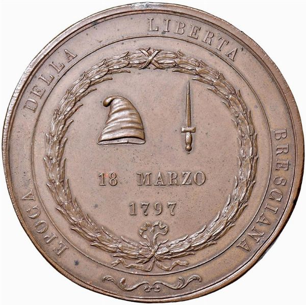 MEDAGLIA PER LA PRESA DEL PALAZZO DEL BROLETTO DI BRESCIA OPUS F.J. SALWIRCK  - Asta Medaglie napoleoniche, monete toscane di grande modulo. Aurea: monete e medaglie d'oro - Associazione Nazionale - Case d'Asta italiane