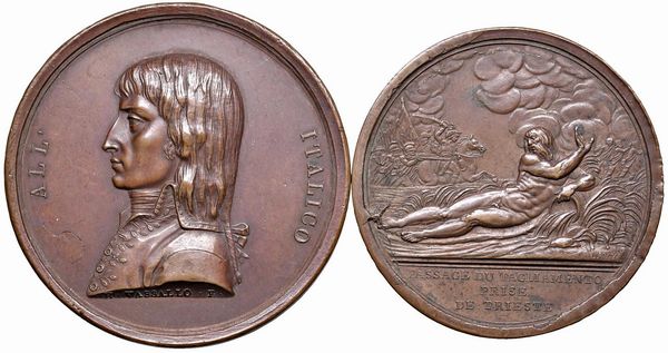 DUE MEDAGLIE NAPOLEONICHE IN BRONZO  - Asta Medaglie napoleoniche, monete toscane di grande modulo. Aurea: monete e medaglie d'oro - Associazione Nazionale - Case d'Asta italiane