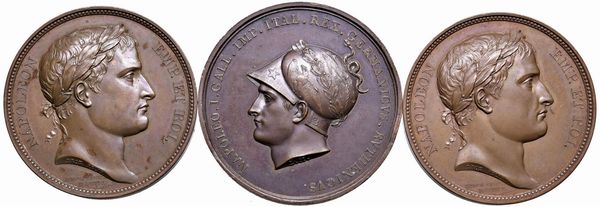 TRE MEDAGLIE NAPOLEONICHE IN BRONZO  - Asta Medaglie napoleoniche, monete toscane di grande modulo. Aurea: monete e medaglie d'oro - Associazione Nazionale - Case d'Asta italiane