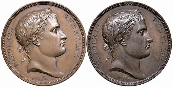 DUE MEDAGLIE NAPOLEONICHE IN BRONZO  - Asta Medaglie napoleoniche, monete toscane di grande modulo. Aurea: monete e medaglie d'oro - Associazione Nazionale - Case d'Asta italiane