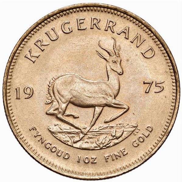 SUDAFRICA. KRUGERRAND 1975  - Asta Medaglie napoleoniche, monete toscane di grande modulo. Aurea: monete e medaglie d'oro - Associazione Nazionale - Case d'Asta italiane