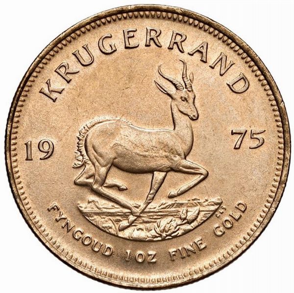 SUDAFRICA. KRUGERRAND 1975  - Asta Medaglie napoleoniche, monete toscane di grande modulo. Aurea: monete e medaglie d'oro - Associazione Nazionale - Case d'Asta italiane