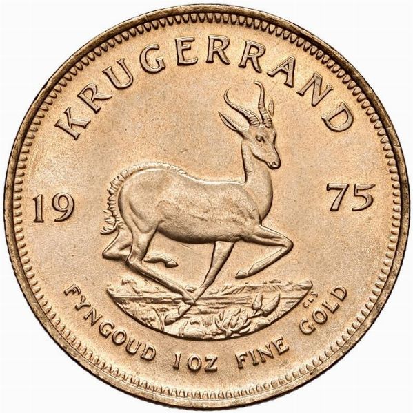 SUDAFRICA. KRUGERRAND 1975  - Asta Medaglie napoleoniche, monete toscane di grande modulo. Aurea: monete e medaglie d'oro - Associazione Nazionale - Case d'Asta italiane