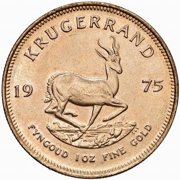 SUDAFRICA. KRUGERRAND 1975  - Asta Medaglie napoleoniche, monete toscane di grande modulo. Aurea: monete e medaglie d'oro - Associazione Nazionale - Case d'Asta italiane