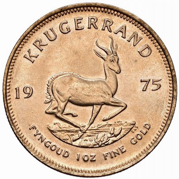 SUDAFRICA. KRUGERRAND 1975  - Asta Medaglie napoleoniche, monete toscane di grande modulo. Aurea: monete e medaglie d'oro - Associazione Nazionale - Case d'Asta italiane