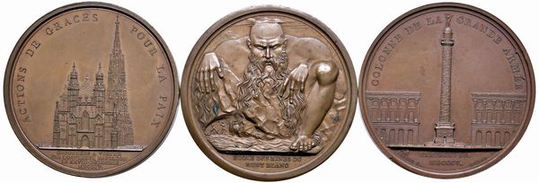 TRE MEDAGLIE NAPOLEONICHE IN BRONZO  - Asta Medaglie napoleoniche, monete toscane di grande modulo. Aurea: monete e medaglie d'oro - Associazione Nazionale - Case d'Asta italiane