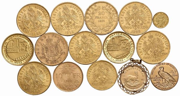 VARI STATI. QUINDICI MONETE E MEDAGLIE IN ORO  - Asta Medaglie napoleoniche, monete toscane di grande modulo. Aurea: monete e medaglie d'oro - Associazione Nazionale - Case d'Asta italiane