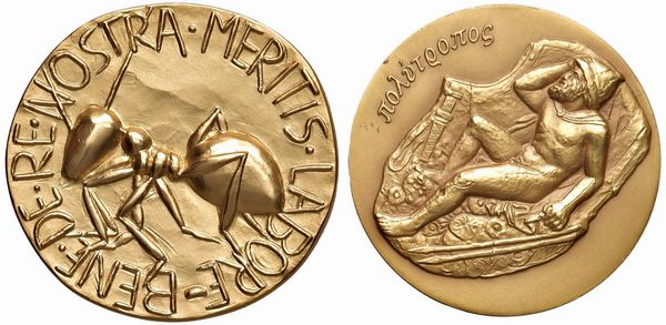 DUE MEDAGLIE IN ORO 750 DELLA BANCA COMMERCIALE ITALIANA  - Asta Medaglie napoleoniche, monete toscane di grande modulo. Aurea: monete e medaglie d'oro - Associazione Nazionale - Case d'Asta italiane