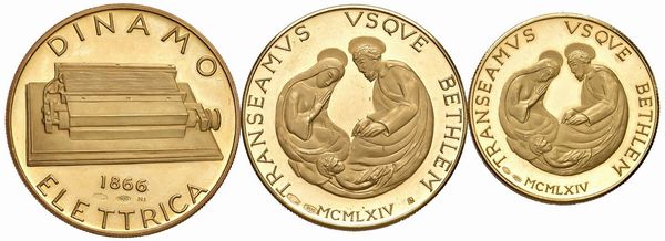 TRE MEDAGLIE IN ORO. PAOLO VI OPUS SIGNORINI E WERNER VON SIEMENS  - Asta Medaglie napoleoniche, monete toscane di grande modulo. Aurea: monete e medaglie d'oro - Associazione Nazionale - Case d'Asta italiane