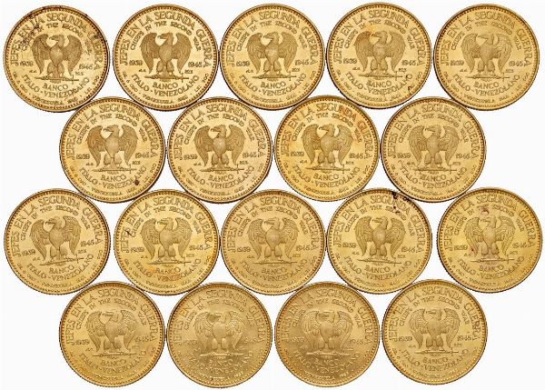DICIOTTO MEDAGLIE IN ORO DEI CAPI DELLA SECONDA GUERRA MONDIALE. SERIE EMESSA DAL BANCO ITALO-VENEZUELANO  - Asta Medaglie napoleoniche, monete toscane di grande modulo. Aurea: monete e medaglie d'oro - Associazione Nazionale - Case d'Asta italiane