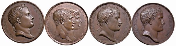 QUATTRO MEDAGLIE NAPOLEONICHE IN BRONZO  - Asta Medaglie napoleoniche, monete toscane di grande modulo. Aurea: monete e medaglie d'oro - Associazione Nazionale - Case d'Asta italiane