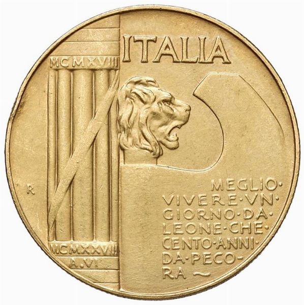 RIPRODUZIONE VENTI LIRE ELMETTO IN ORO  - Asta Medaglie napoleoniche, monete toscane di grande modulo. Aurea: monete e medaglie d'oro - Associazione Nazionale - Case d'Asta italiane