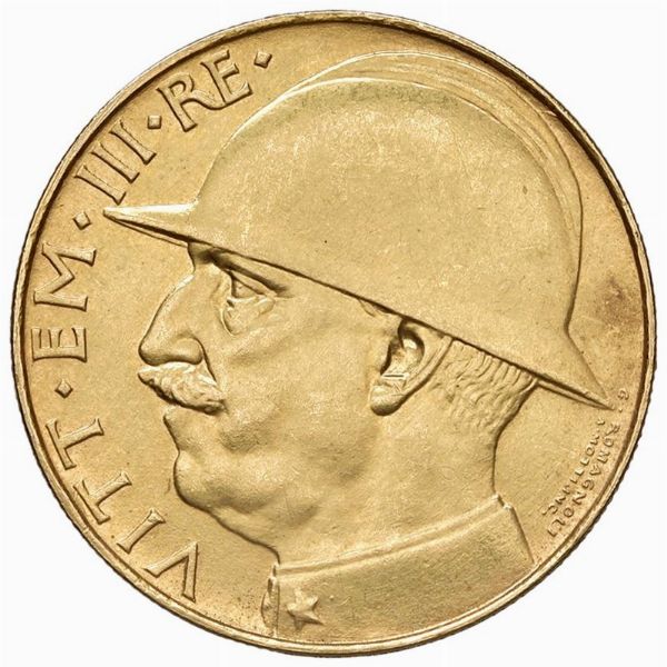 RIPRODUZIONE VENTI LIRE ELMETTO IN ORO  - Asta Medaglie napoleoniche, monete toscane di grande modulo. Aurea: monete e medaglie d'oro - Associazione Nazionale - Case d'Asta italiane