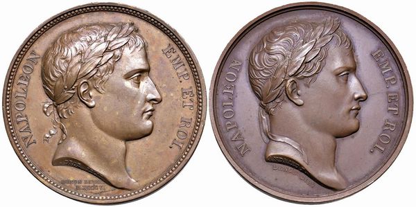 DUE MEDAGLIE NAPOLEONICHE IN BRONZO  - Asta Medaglie napoleoniche, monete toscane di grande modulo. Aurea: monete e medaglie d'oro - Associazione Nazionale - Case d'Asta italiane