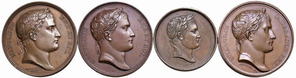QUATTRO MEDAGLIE NAPOLEONICHE IN BRONZO  - Asta Medaglie napoleoniche, monete toscane di grande modulo. Aurea: monete e medaglie d'oro - Associazione Nazionale - Case d'Asta italiane