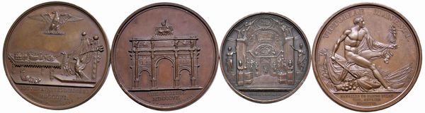 QUATTRO MEDAGLIE NAPOLEONICHE IN BRONZO  - Asta Medaglie napoleoniche, monete toscane di grande modulo. Aurea: monete e medaglie d'oro - Associazione Nazionale - Case d'Asta italiane