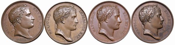 QUATTRO MEDAGLIE NAPOLEONICHE IN BRONZO  - Asta Medaglie napoleoniche, monete toscane di grande modulo. Aurea: monete e medaglie d'oro - Associazione Nazionale - Case d'Asta italiane