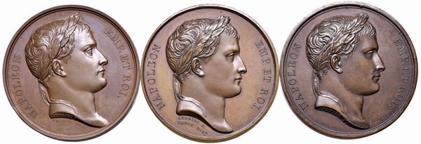 TRE MEDAGLIE NAPOLEONICHE IN BRONZO  - Asta Medaglie napoleoniche, monete toscane di grande modulo. Aurea: monete e medaglie d'oro - Associazione Nazionale - Case d'Asta italiane