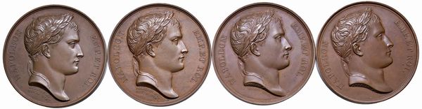 QUATTRO MEDAGLIE NAPOLEONICHE IN BRONZO  - Asta Medaglie napoleoniche, monete toscane di grande modulo. Aurea: monete e medaglie d'oro - Associazione Nazionale - Case d'Asta italiane