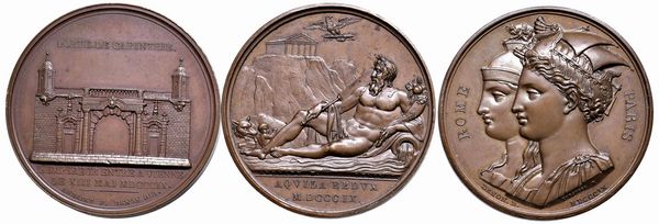 TRE MEDAGLIE NAPOLEONICHE IN BRONZO  - Asta Medaglie napoleoniche, monete toscane di grande modulo. Aurea: monete e medaglie d'oro - Associazione Nazionale - Case d'Asta italiane