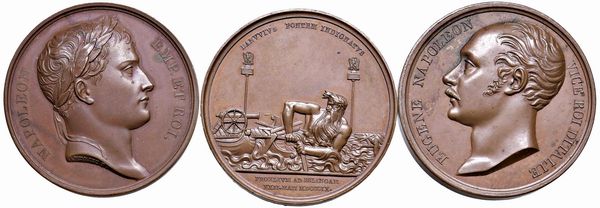 TRE MEDAGLIE NAPOLEONICHE IN BRONZO  - Asta Medaglie napoleoniche, monete toscane di grande modulo. Aurea: monete e medaglie d'oro - Associazione Nazionale - Case d'Asta italiane