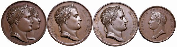 QUATTRO MEDAGLIE NAPOLEONICHE IN BRONZO  - Asta Medaglie napoleoniche, monete toscane di grande modulo. Aurea: monete e medaglie d'oro - Associazione Nazionale - Case d'Asta italiane