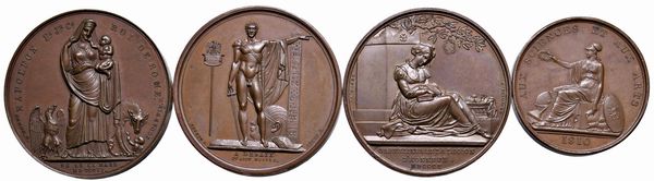 QUATTRO MEDAGLIE NAPOLEONICHE IN BRONZO  - Asta Medaglie napoleoniche, monete toscane di grande modulo. Aurea: monete e medaglie d'oro - Associazione Nazionale - Case d'Asta italiane