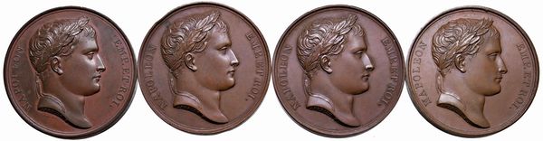 QUATTRO MEDAGLIE NAPOLEONICHE IN BRONZO  - Asta Medaglie napoleoniche, monete toscane di grande modulo. Aurea: monete e medaglie d'oro - Associazione Nazionale - Case d'Asta italiane